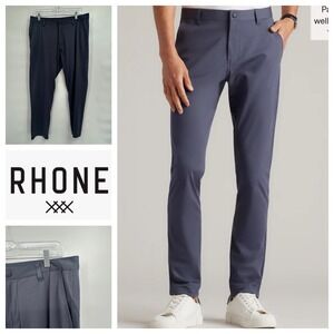 Rhone Mens Commuter Slim Fit Performance Dress Pants‎ Size 33 Blue Gray